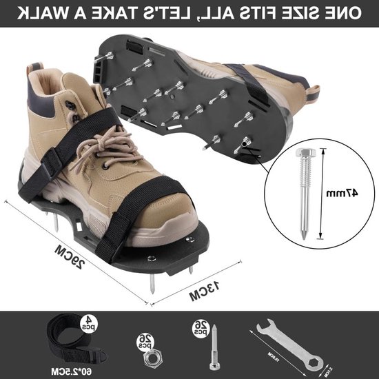 Aeratie sandalen voor gazon en tuin, verstelbare 42mm schoenen voor gazonbeluchting, ideaal voor tuinonderhoud en gazonverzorging — afbeelding 5