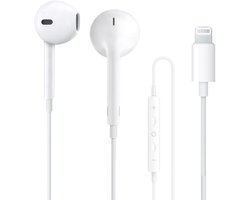 Oortjes met Draad - Geschikt voor Lightning - In-Ear Oordopjes met Draad - Oortjes met Draad en Microfoon - Wit