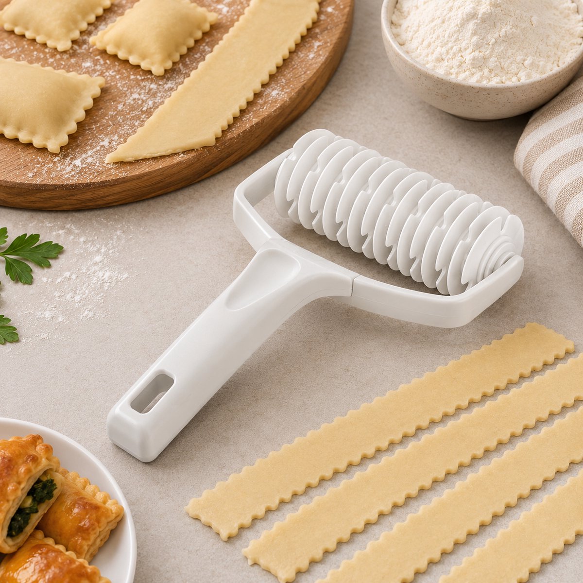 Sunplast PD-3123 - Deegvormer Set – Deegsnijder & Vormset – Voor Pasta, Ravioli & Gebak – SunBakery