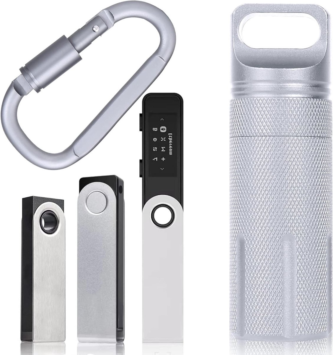 SnelShoppen - Aluminium Behuizing voor Crypto Hardware Wallets Nano X, S Plus en S - Vuurvast & Waterdicht - Silver - Perfecte Bescherming