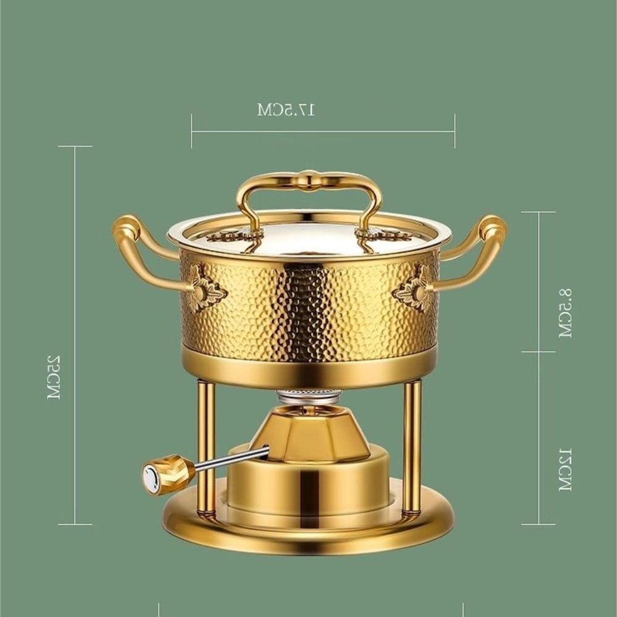 Buffet Oven - Hot Pot - Warm Houden - Gasgestookte Kachel - 27x25x20 cm - Zilver