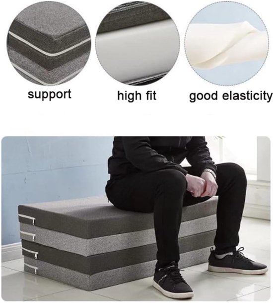Opvouwbaar Matras - Z-Bed Gastenmatras - Comfortabel Slapen - Ingebouwd Kussen - Drie Dikte Opties - Blauw — afbeelding 5
