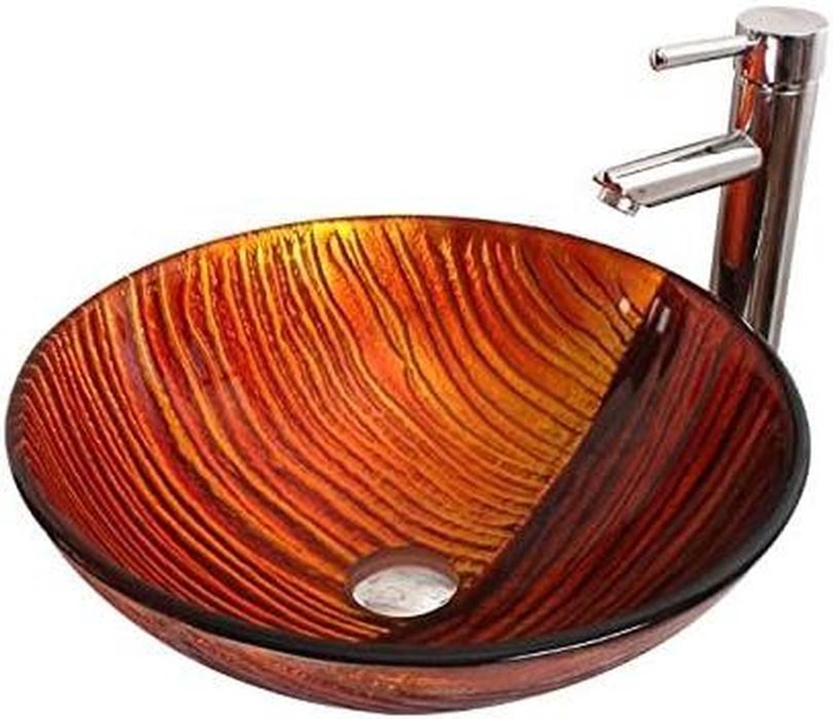 Badkamer Wastafel - Glazen Kom - Stijlvol Interieur - Inclusief Kraan - 42cm Breed - Glas