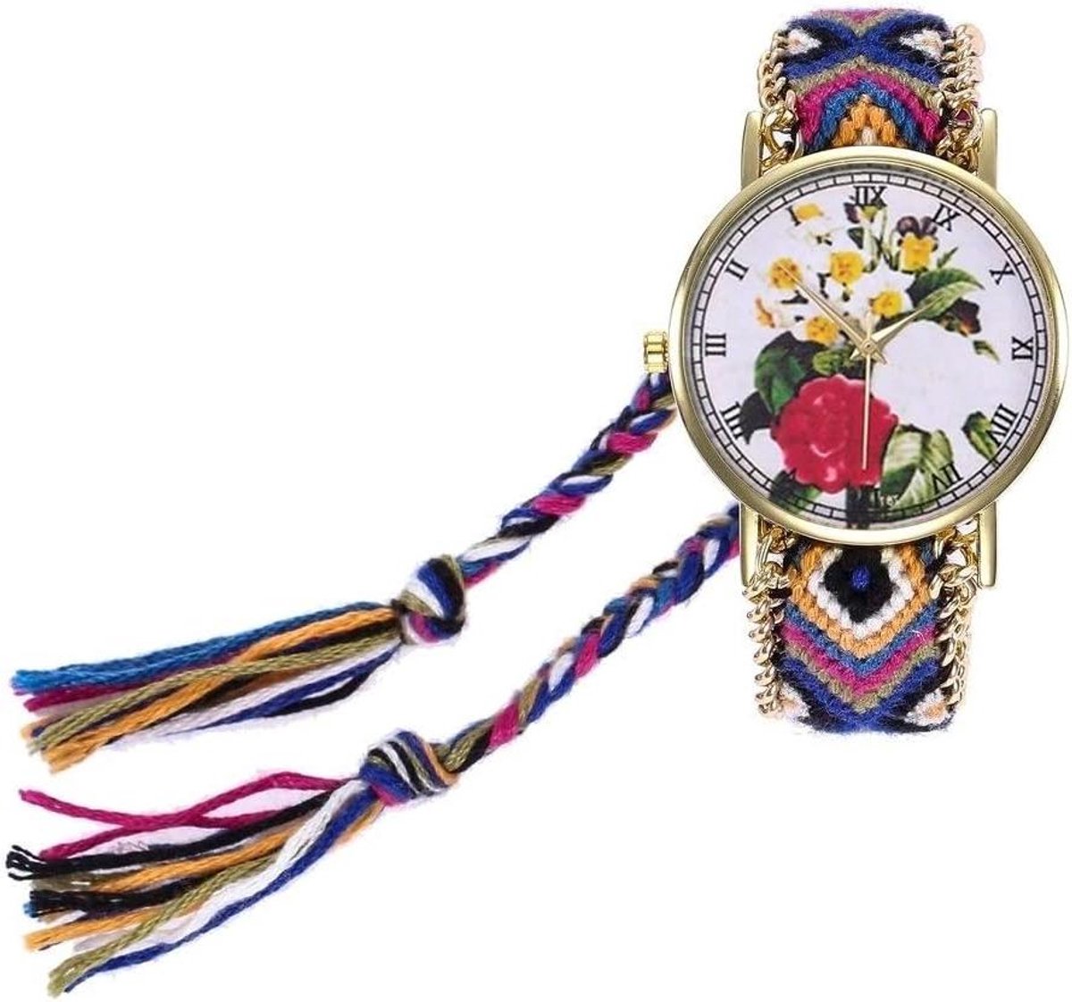Dames Horloge - Pols Accessoire - Dagelijks Gebruik - Bloemenpatroon - 38mm Kastdiameter - Multicolor