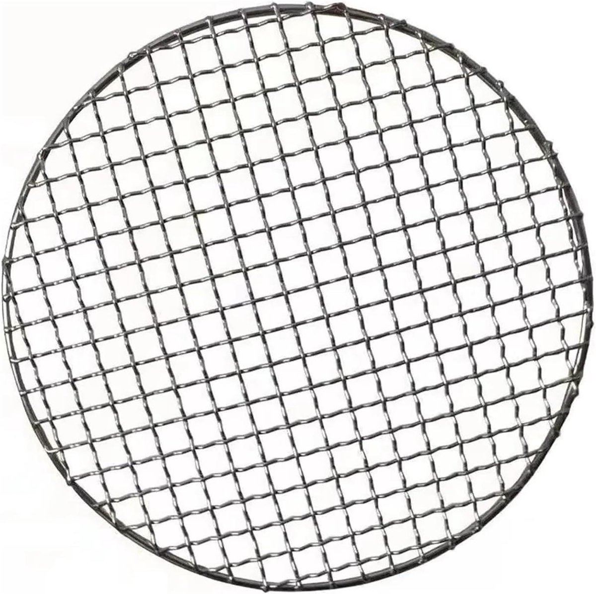 Barbecue Net - Grill Mandje - Buiten Koken - Gelijkmatige Warmte - 38cm Rond - Zilver
