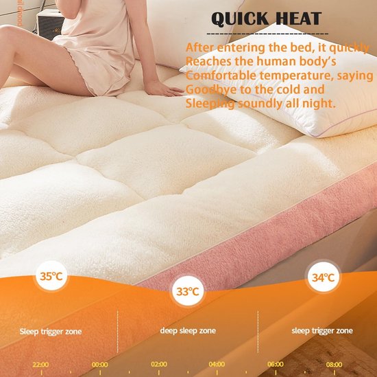 Vloermatras - Opvouwbare slaapmat - Gasten ontvangen - Ruimtebesparend ontwerp - 100 x 200 cm - Roze — afbeelding 3