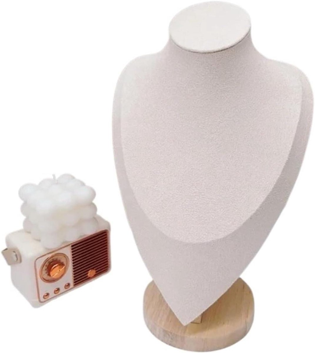 Ketting Display - Sieraden Hanger - Juwelen Presenteren - Zacht Fluwelen - 30cm - Beige