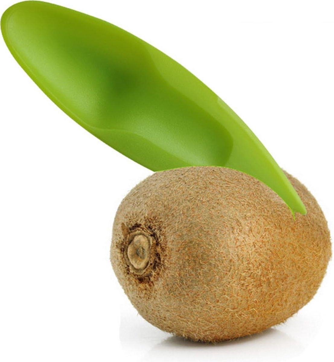 Lepel Fruitmesje - Fruit snijder - Kinderen helpen - Veilig uitlepelen - 10.5 x 3 cm - Groen