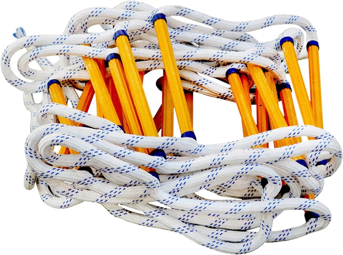 Touwladder - Veiligheidsladder Noodladder - Snelle Ontsnapping - Sterke Draagkracht - 3 Meter - Wit