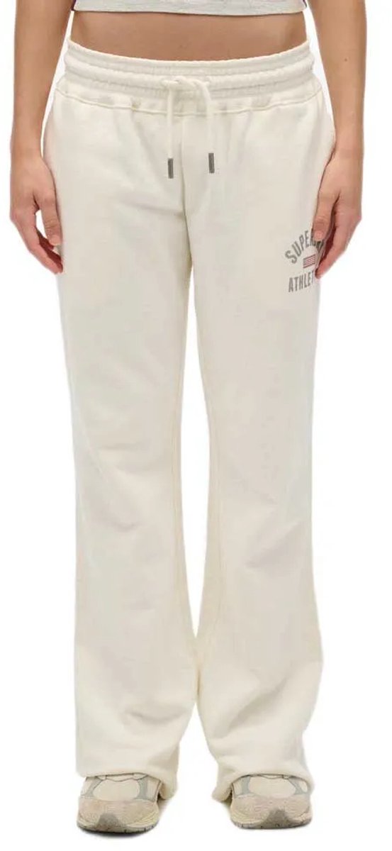 Superdry Athletic Print Flare Joggingbroek Dames Broeken Wit