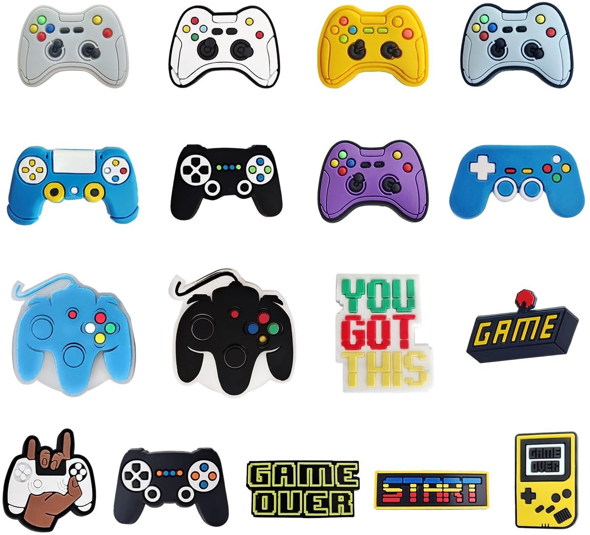 Dailygoods - Set van 17 Game-Controller Schoenaccessoires met Cartoonpatroon