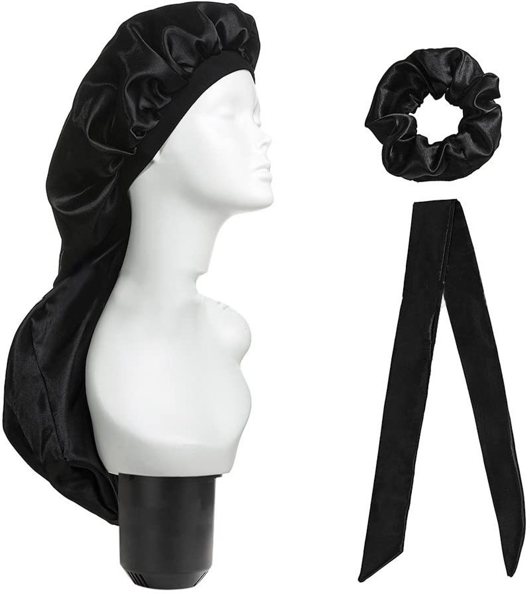 Dailygoods - Driedelige Satijnen Haarmuts voor Dames en Peuters