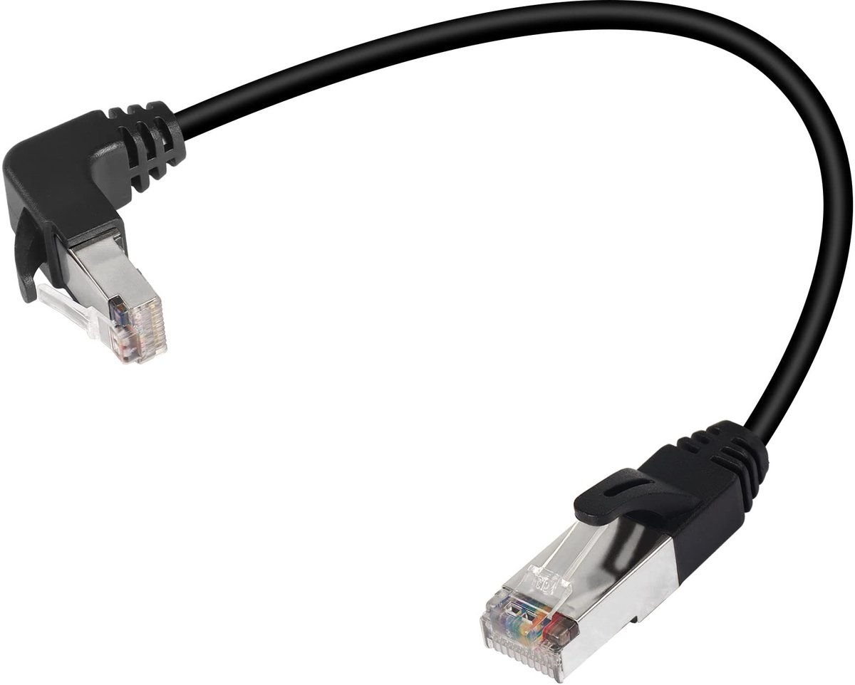 Dailygoods - Hoek RJ50 10P10C Ethernet-kabel 30cm Cat5E voor Communicatie