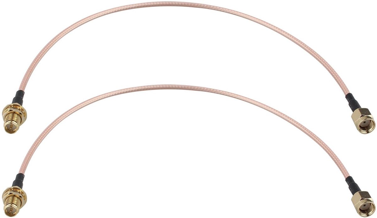 Dailygoods - 2 Stuks RP-SMA WiFi Antenne Verlengkabel 30cm Coaxkabel