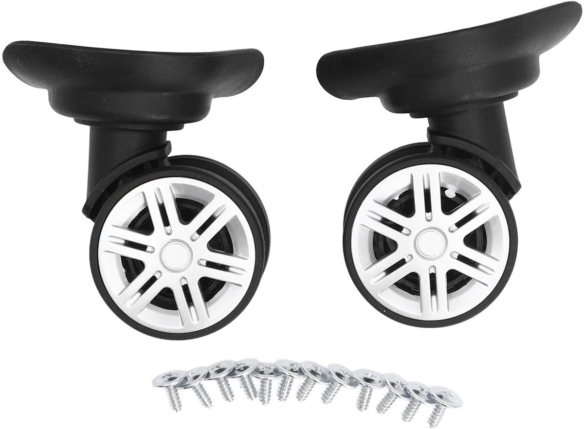 Dailygoods - Dailygoody - Vervangwielen - 360° Swivel - Inclusief 12 Schroeven - Universele Koffers - Hoogwaardige kwaliteit - Duurzaam materiaal - Geschikt voor a...
