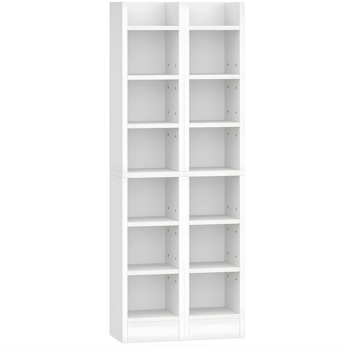CD Rek – Voor Woonkamer – 14-Laags Open CD Kast, Tweedelige Media Opbergkast / Displayrek – Wit
