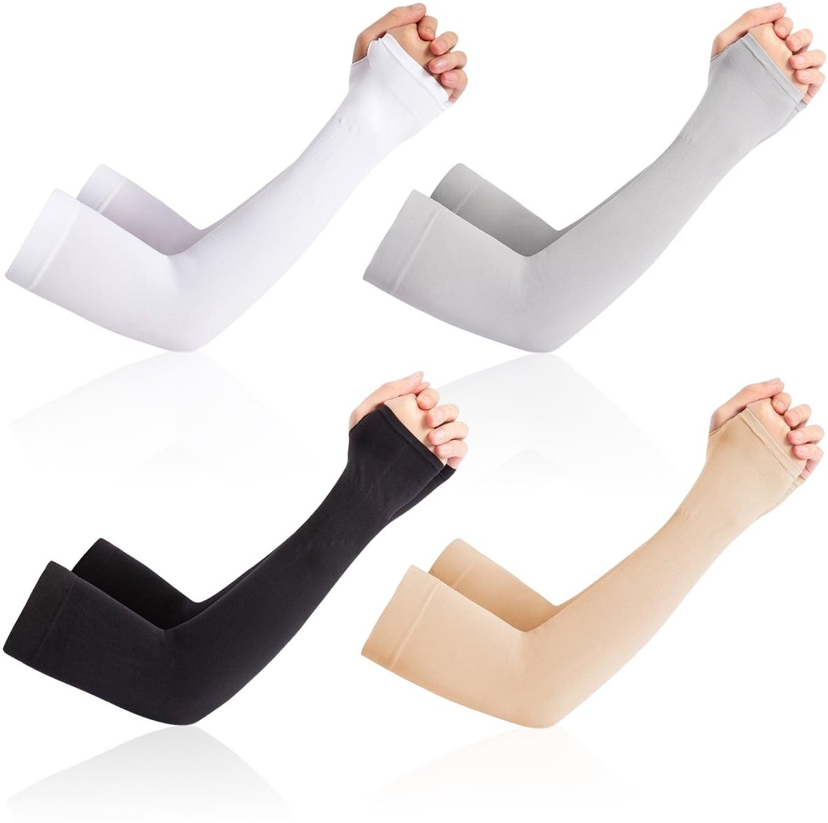 Dailygoods - 4 Paar Zonnebeschermende Vingermouwen voor de Zomer