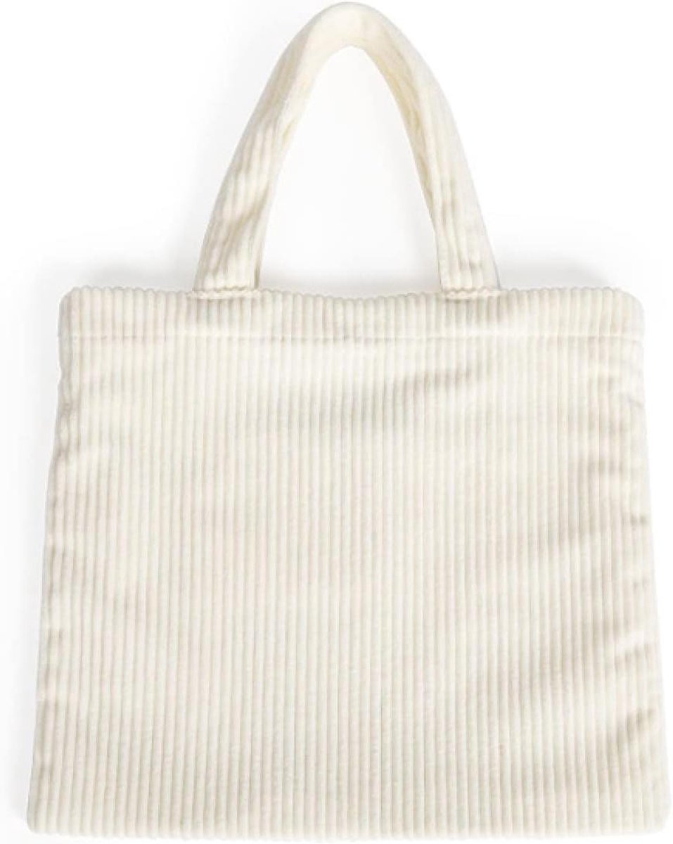 Corduroy Tas - Tote Bag - Boodschappen Doen - Casual Ontwerp - 325 cm - Gebroken Wit