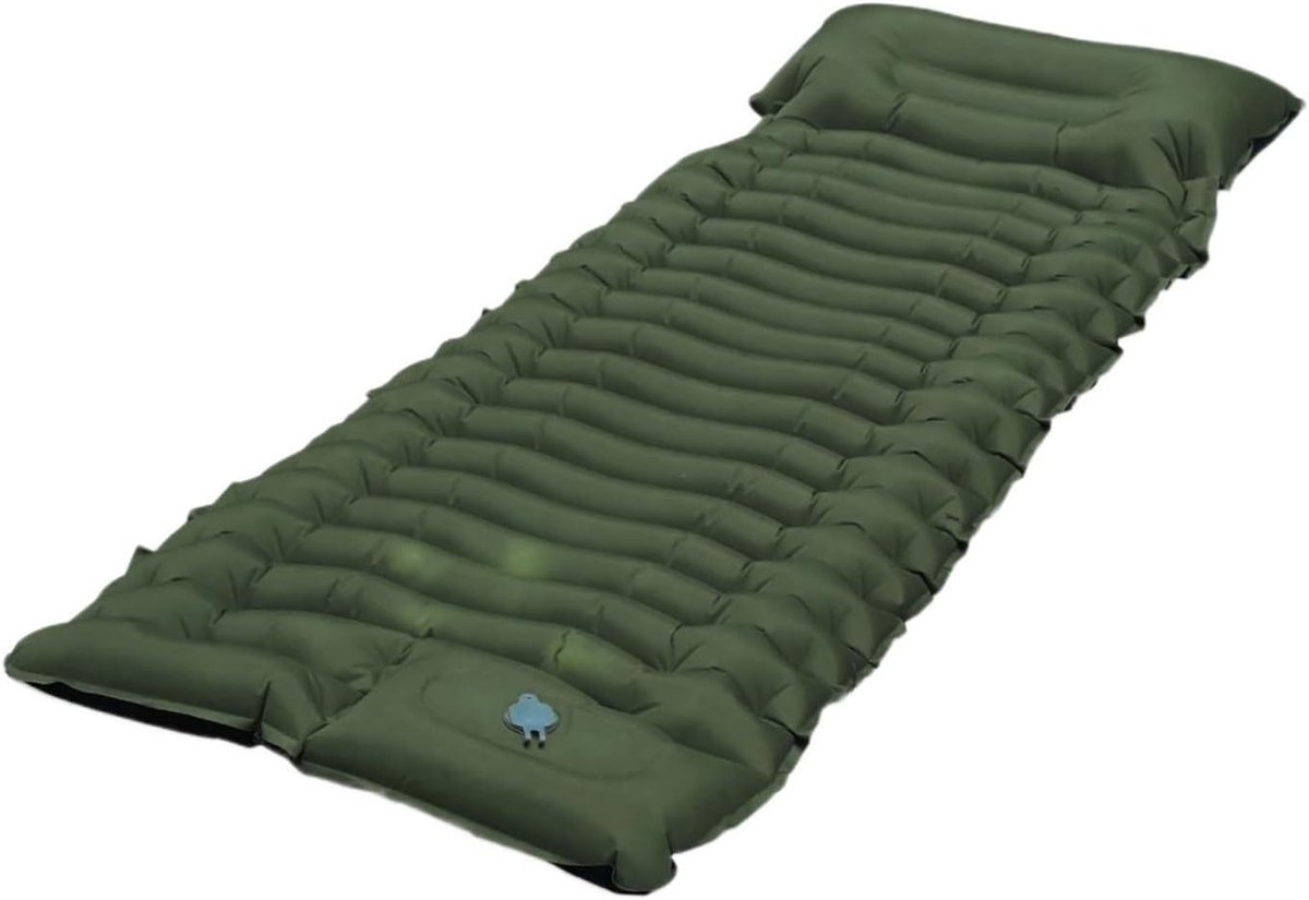 Autobed Opblaasbaar kampeermatras met kussen, lichtgewicht kampeerkussen, compact slaapmatje Camping Backpacking Tent Draagbaar luchtmatras(Green)