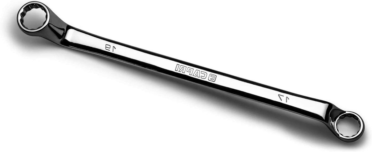 Dubbele Ringsleutel - Offset Sleutel - Moeilijke Klussen - 75 Graden Offset - 17 x 19 mm - Zilver