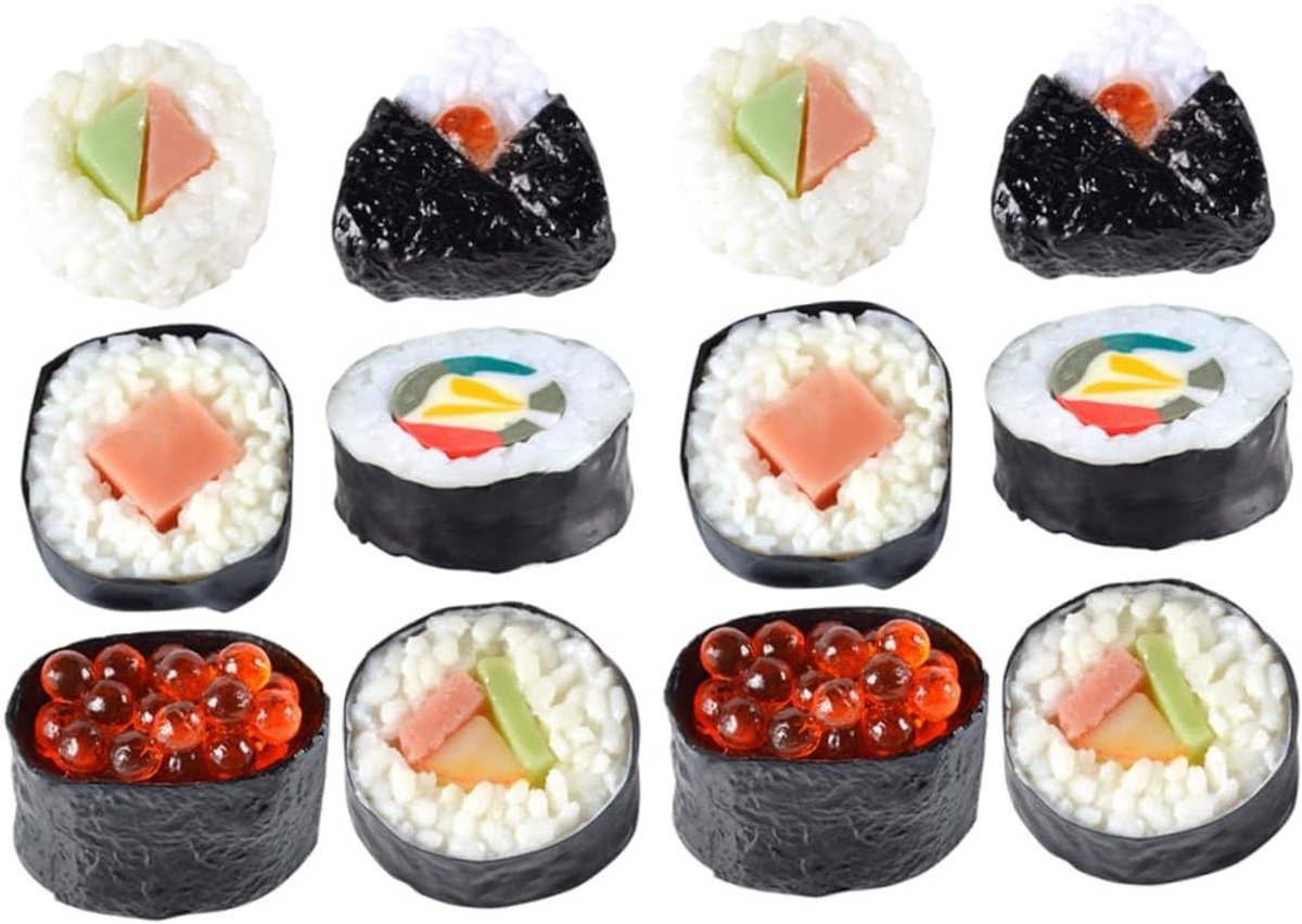 Sushi Modellen - Nep Voedsel - Fotografie Requisieten - Levensecht PVC - 12 Stuks - Multi