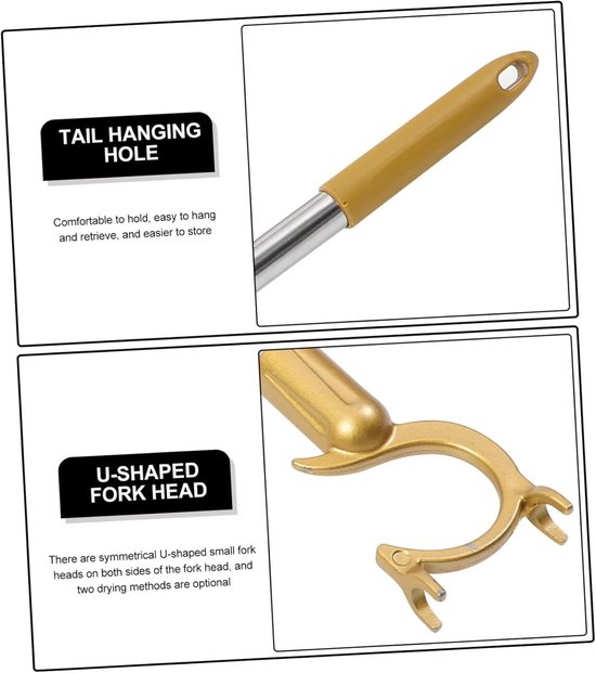Intrekbare Waslijn Paal - Telescopische Stok - Kleding Drogen - Verstelbare Lengte - 53-78cm - Goud — afbeelding 5