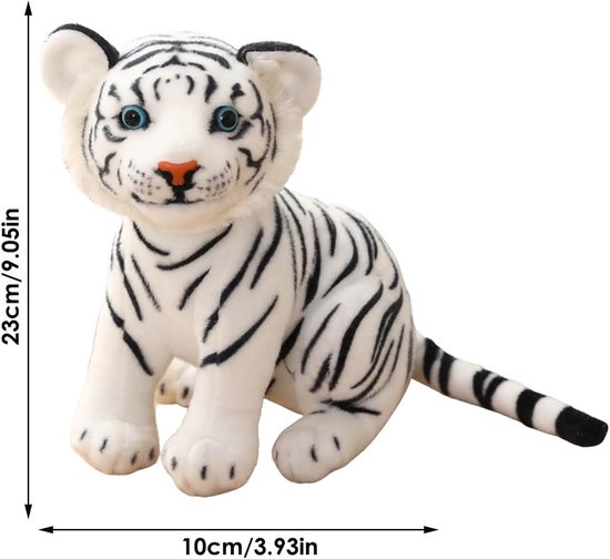 Realistische Tijger - Pluche Dier - Kinderen Vrolijk Maken - Machinewasbaar - 23 cm - Meerkleurig — afbeelding 4