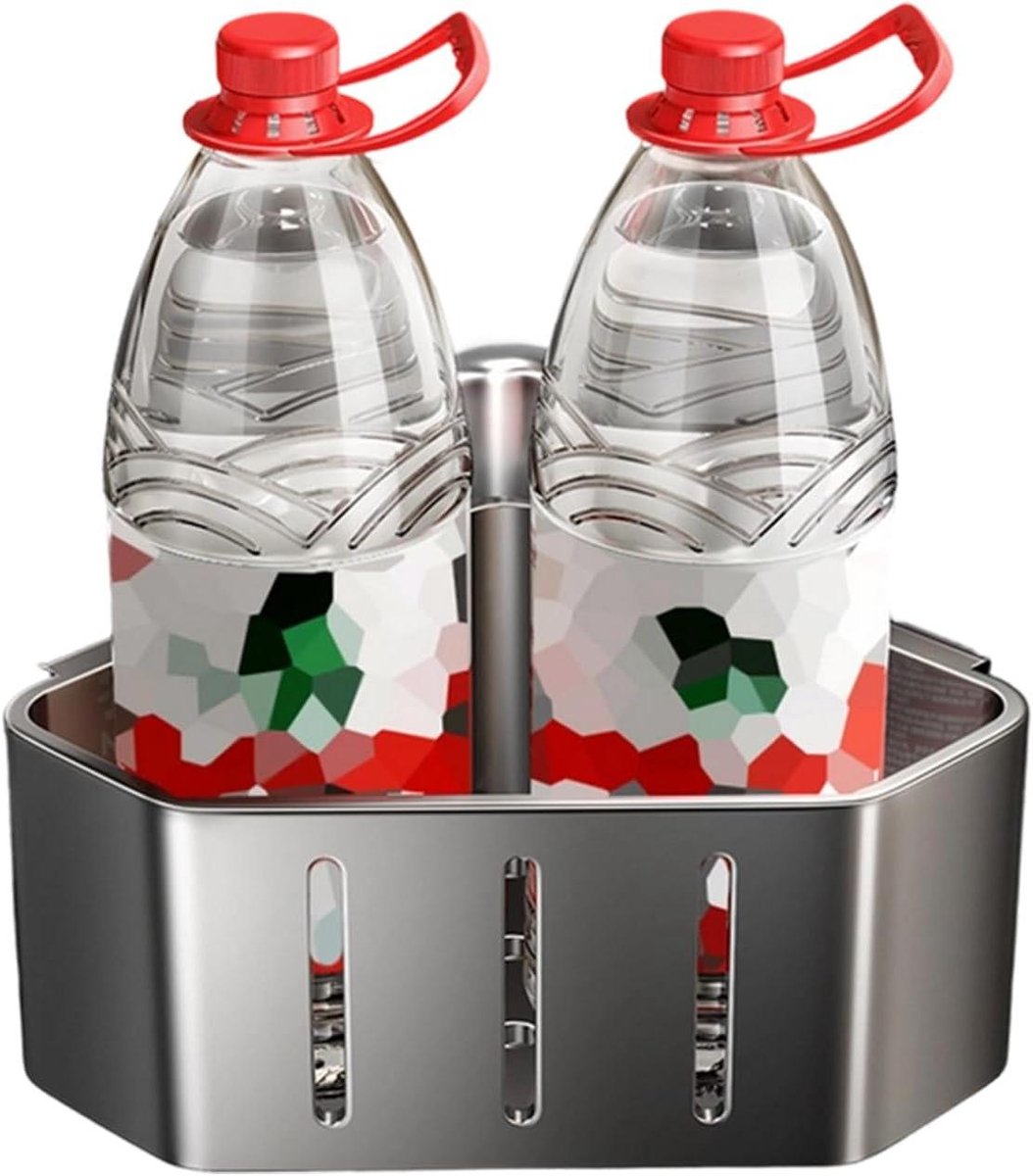 Gootsteen Organizer - Afvoermand Keuken - Keuken Opbergen - Met Zuignap - 17 cm Lengte - Grijs