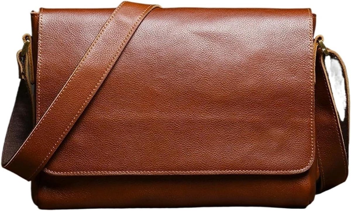 Schoudertas Leer - Vintage Tas - Dagelijks Gebruik - Duurzaam Rundleer - 300 g - Bruin