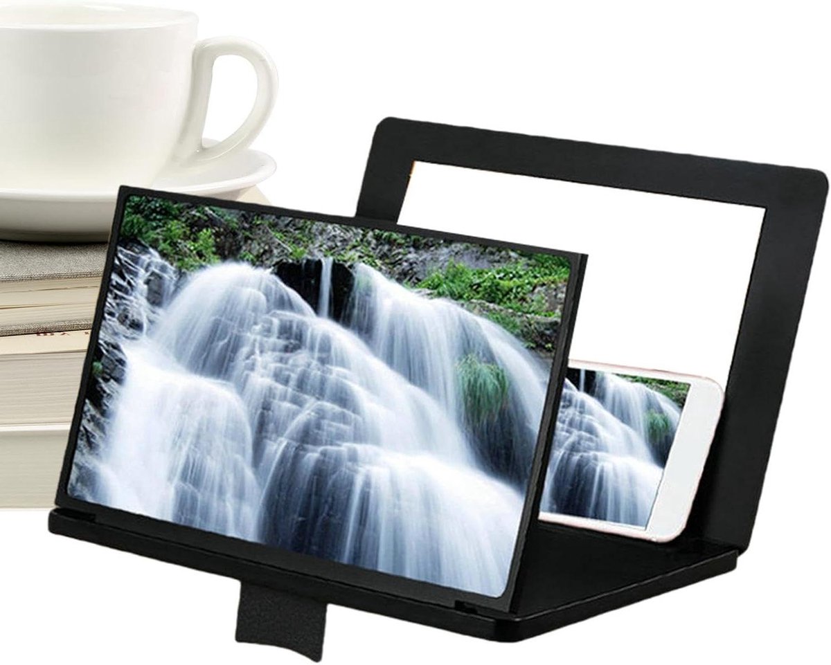 Schermvergroter Telefoon - Mobiele Projector - Films Kijken - Met Make-up Spiegel - 12 Inch - Zwart