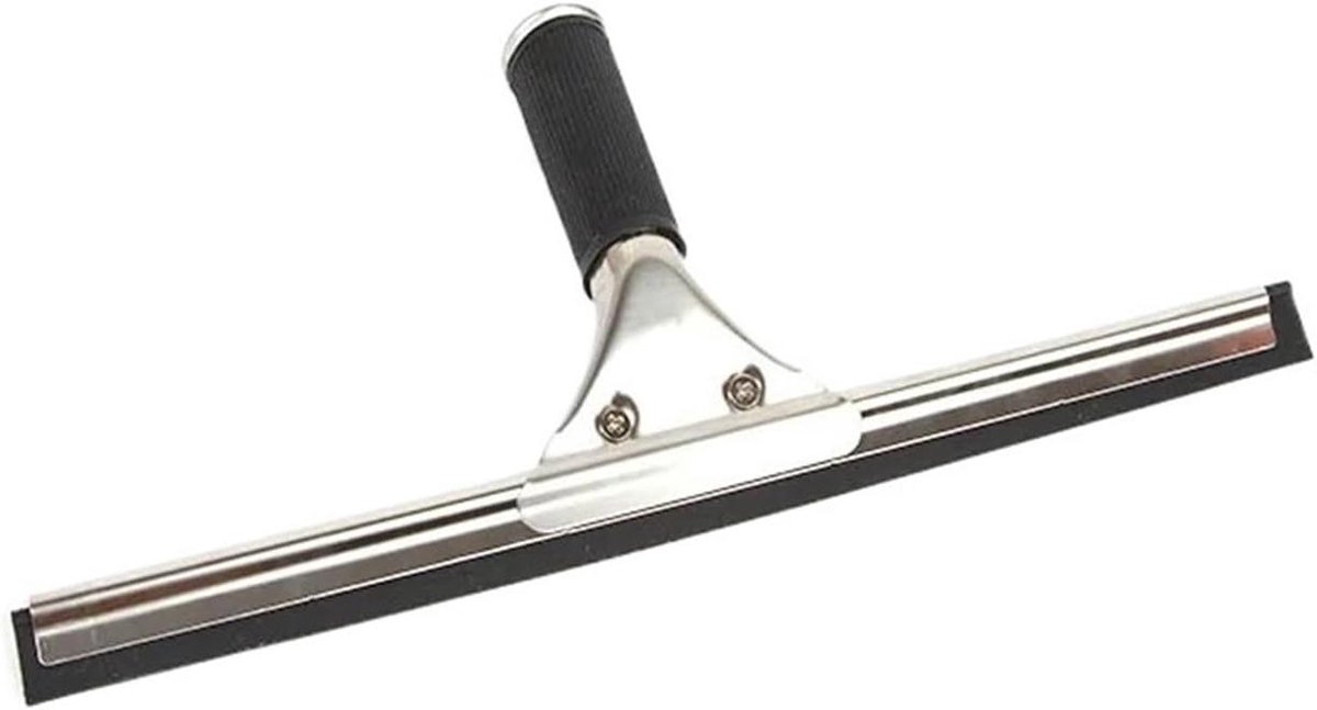 Squeegees raamtrekker, roestvrijstalen glaswisser, zilverkleurig, 25-45 cm, voor badkamer, douche, huis, auto (35 cm)