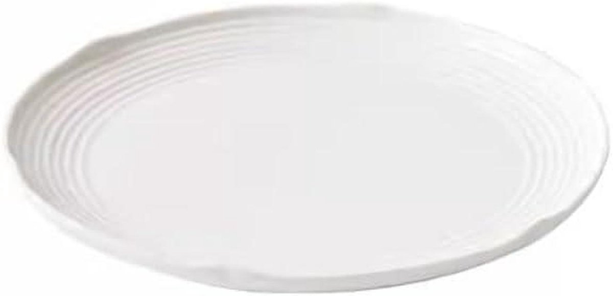 Eetborden Keramisch - Dinerborden Steakbord - Dagelijks Gebruik - Magnetron Vaatwasserbestendig - 25cm - Wit