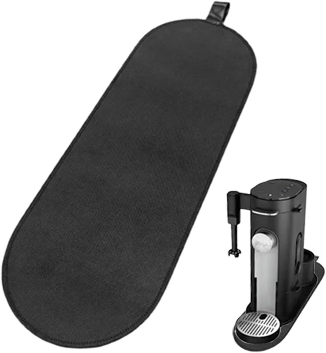 Schuifmat Koffiemachine - Pad voor apparaat - Aanrecht Beschermen - Moeiteloos Herpositioneren - 40 x 14 cm - Zwart
