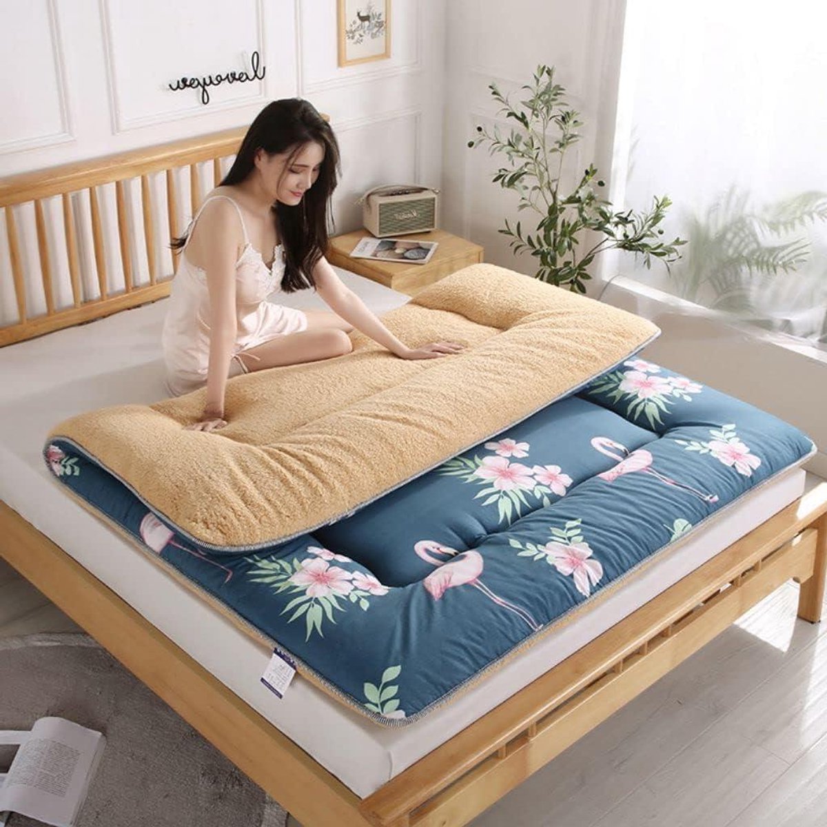Vloermatras Opvouwbaar - Japanse Futon - Comfortabel Slapen - Dubbel Antislip Ontwerp - 180 x 200 cm - Groen