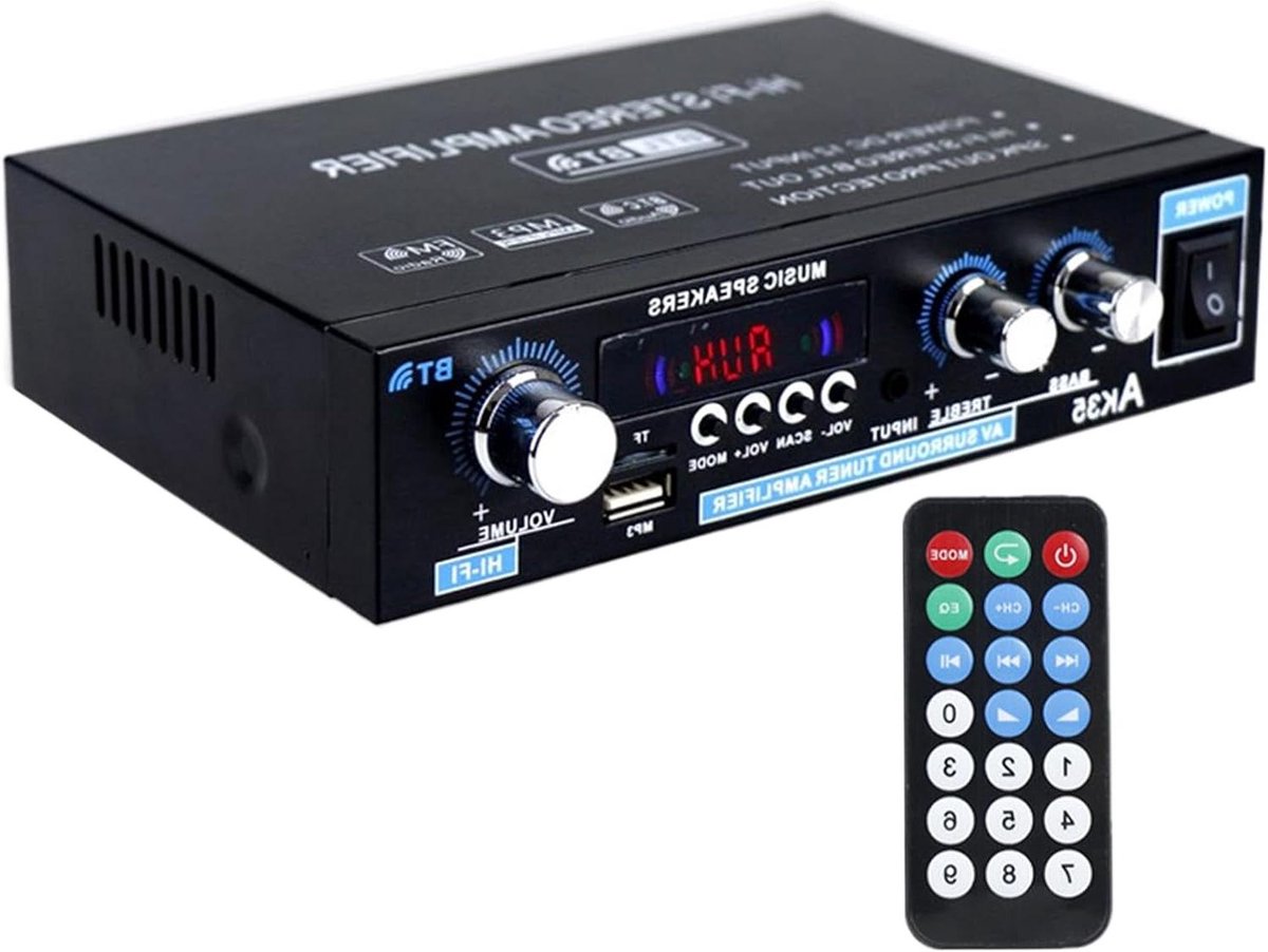 Stereo Versterker - Hifi Receiver - Huiselijke Audio - Draadloze Speler - 30W+30W - Zwart