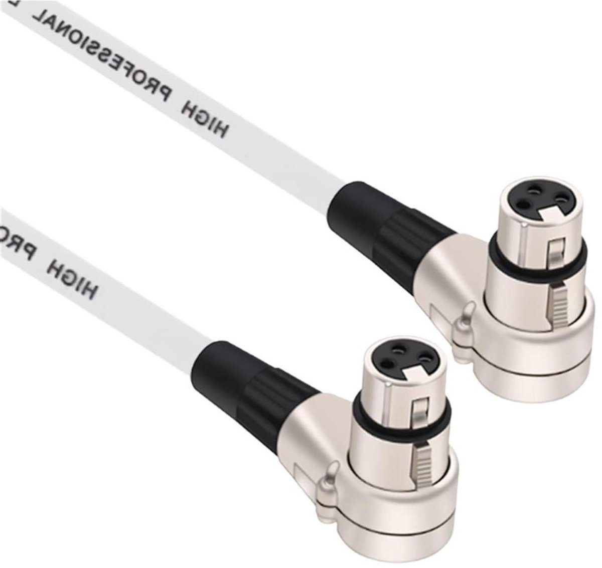 XLR Kabel - Audiokabel Microfoon - Muziek Opnemen - 90 Graden Hoek - 8 Meter - Wit