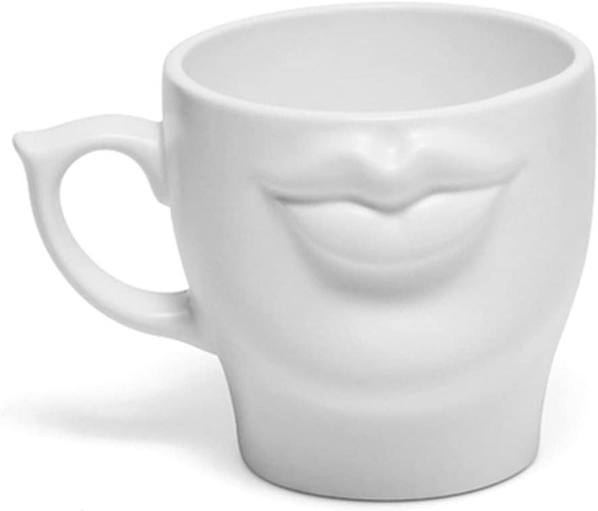 Keramische Mok - Handgemaakte Cup - Warme Dranken - Antislip Materiaal - 301-400ml - Wit