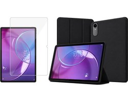 TechNow Hoesje + Screenprotector geschikt voor Lenovo Idea Tab Pro Gen 2 Hoesje – Glas - Extreme Shock Case – Smart Case - Zwart