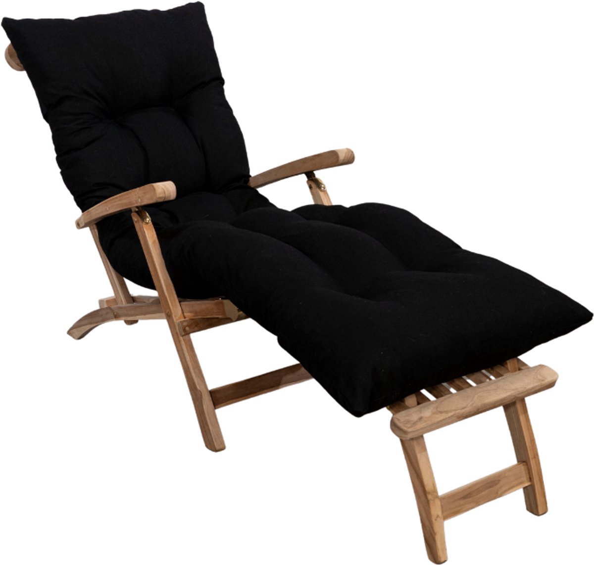 Bananair - Ligbedkussen - Tuinkussen - Zonnebed Kussen voor Tuin - Zwarte - 185 x 60 x 15 cm