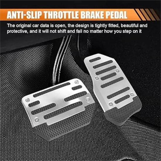 Pedaal Covers Set - Auto Voetsteun - Verbeterde Rijervaring - Antislip Grip - 2 Stuks - Zilver — afbeelding 3