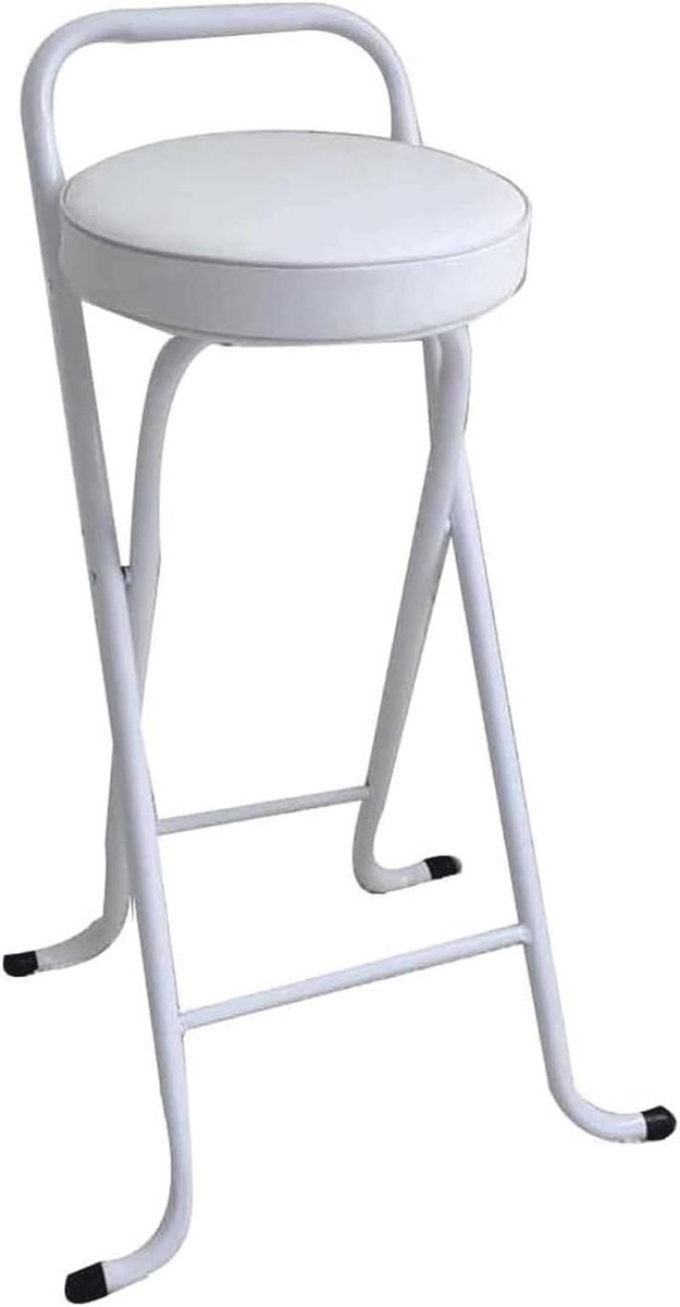 Barkruk Hoog - Kruk met Leuning - Comfortabel Zitten - Inklapbaar Ontwerp - 65/75 cm - Zwart