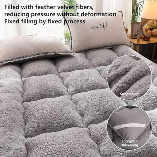 Japanse Traagschuimmatras - Opvouwbaar Bedkussen Vloermatras - Comfortabel Slapen - Dubbelzijdig Ontwerp - 120 x 200 cm - Roze — afbeelding 5