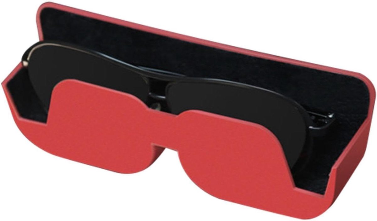 Zonnebrilhouder Auto - Brillen Organizer - Veilig Rijden - Eénhand Bediening - 18.6 cm - Rood