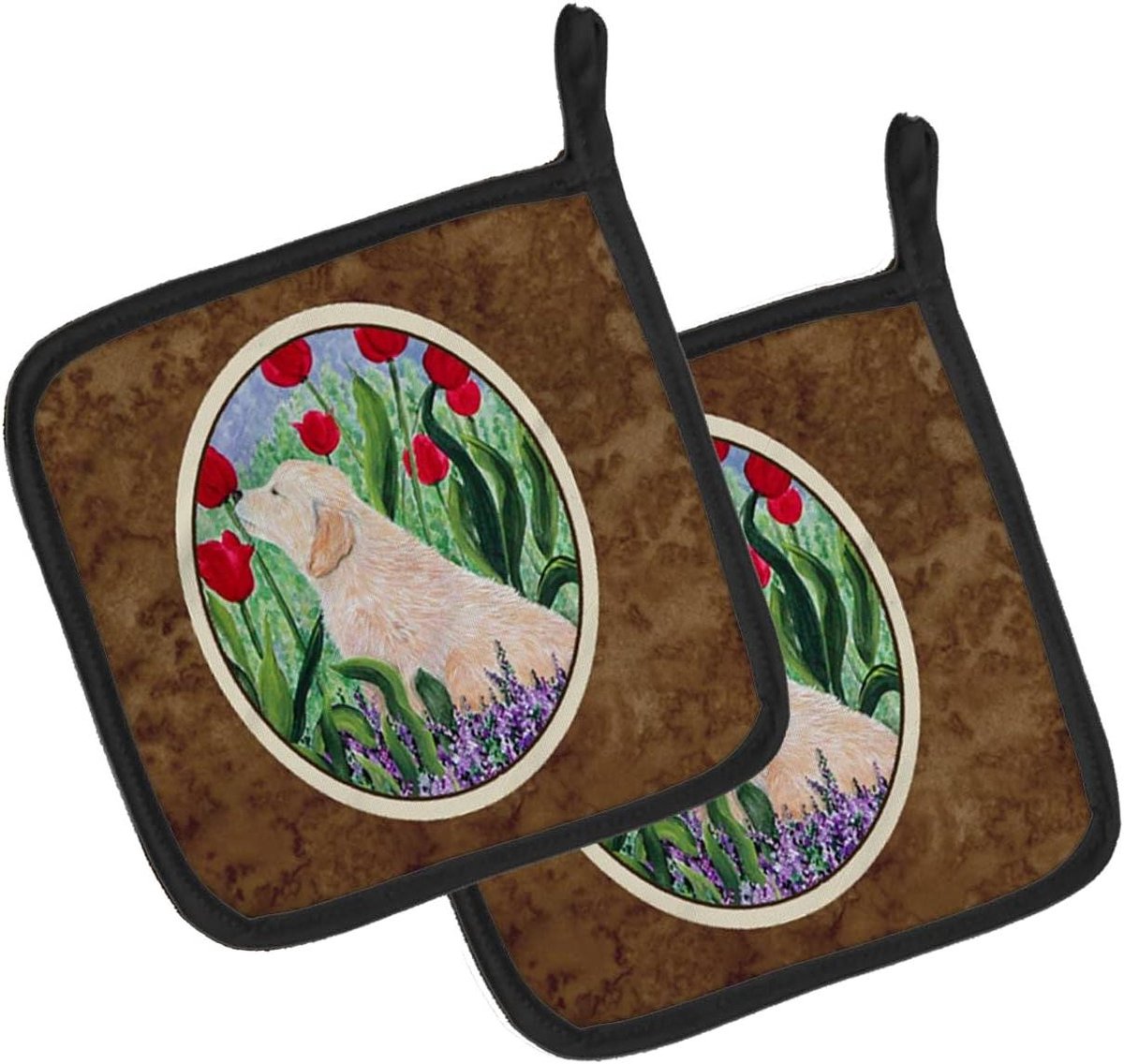 Paar Pannenlappen - Keuken Textiel - Keuken Bescherming - Gedrukt Ontwerp - 7 1/2 x 7 1/2 Inch - Veelkleurig