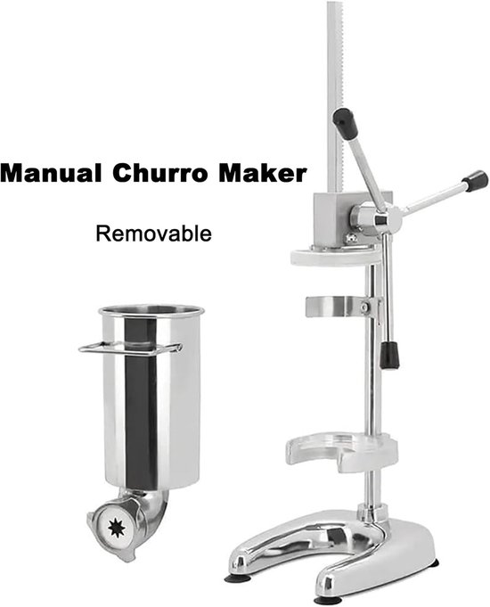 Churros Vulmachine - Donut Maker - Bakkerij Gebruik - Vijf Spuitmonden - 3L Capaciteit - Zilver — afbeelding 2