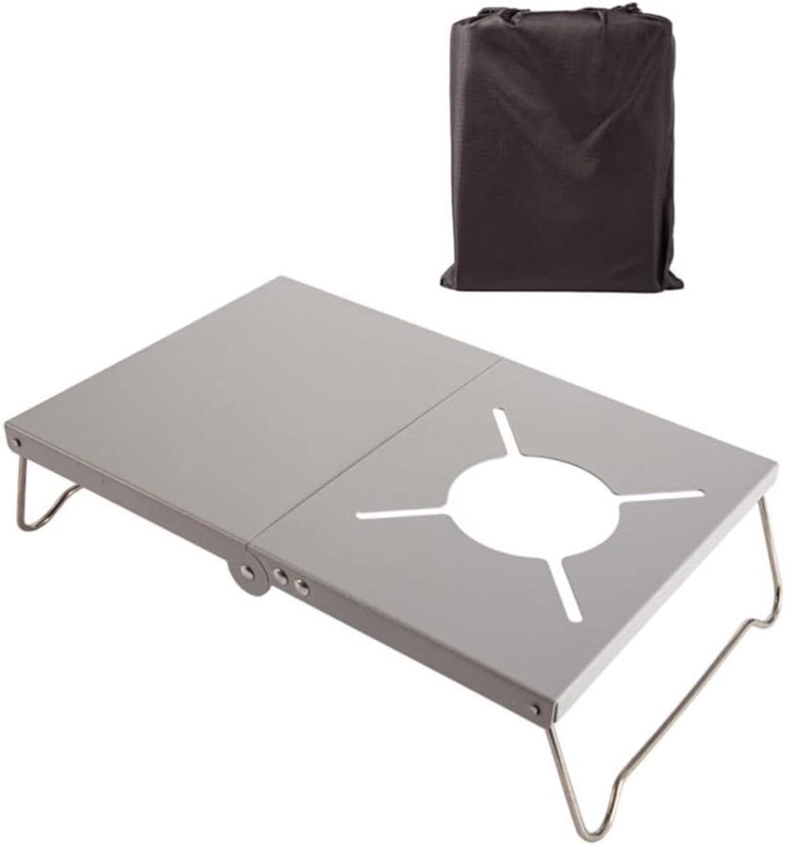 Draagbare Grill - Kleine BBQ - Buiten Koken - Snelle Installatie - 32 x 21 x 8 cm - Zilver