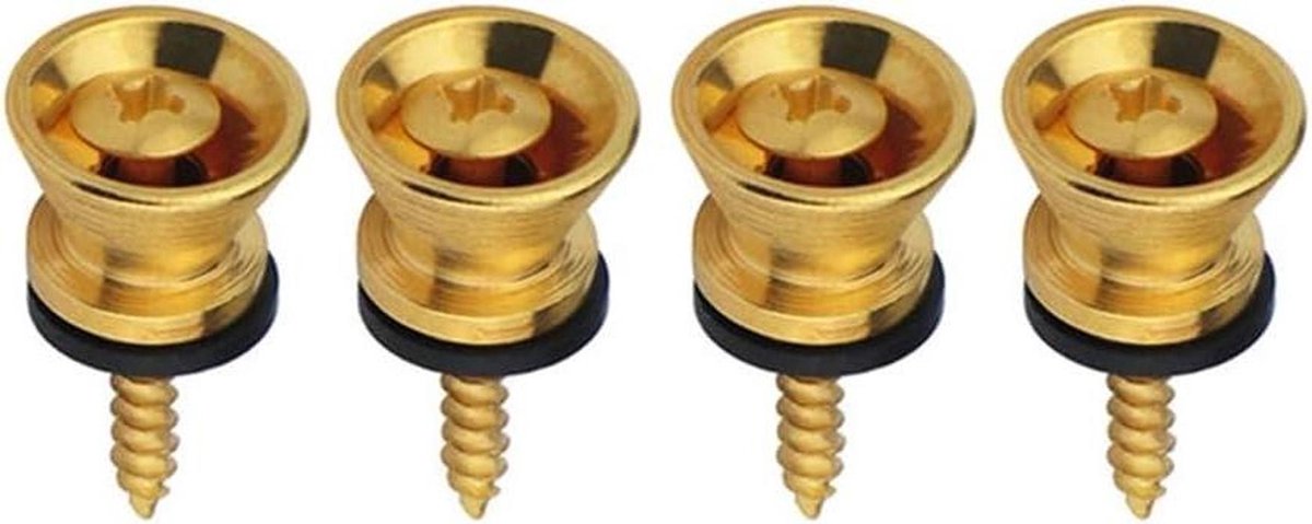 Gitaar Band Lock - Strap Pin - Muziek Instrument - Stevige Bevestiging - 4 Stuks - Goudkleurig