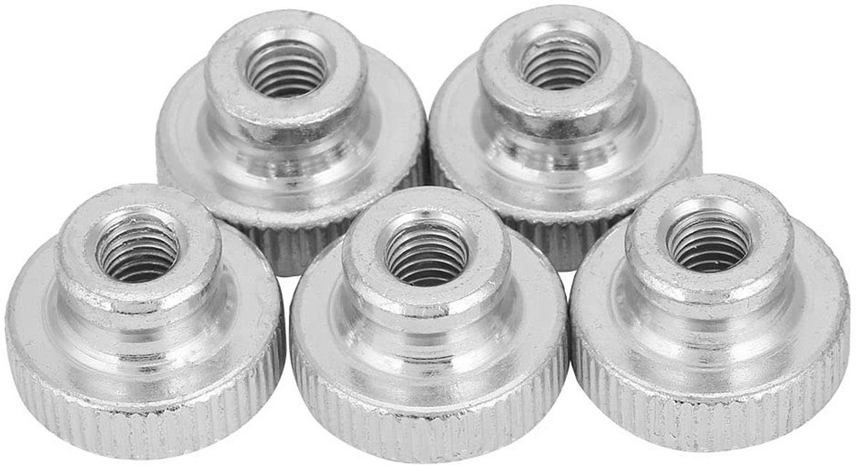 Plaque Acier Carbon, Moletés Écrous M6, M8, M10 - Handmatige Bevestiging met 5 Stuks voor Duurzame Toepassingen