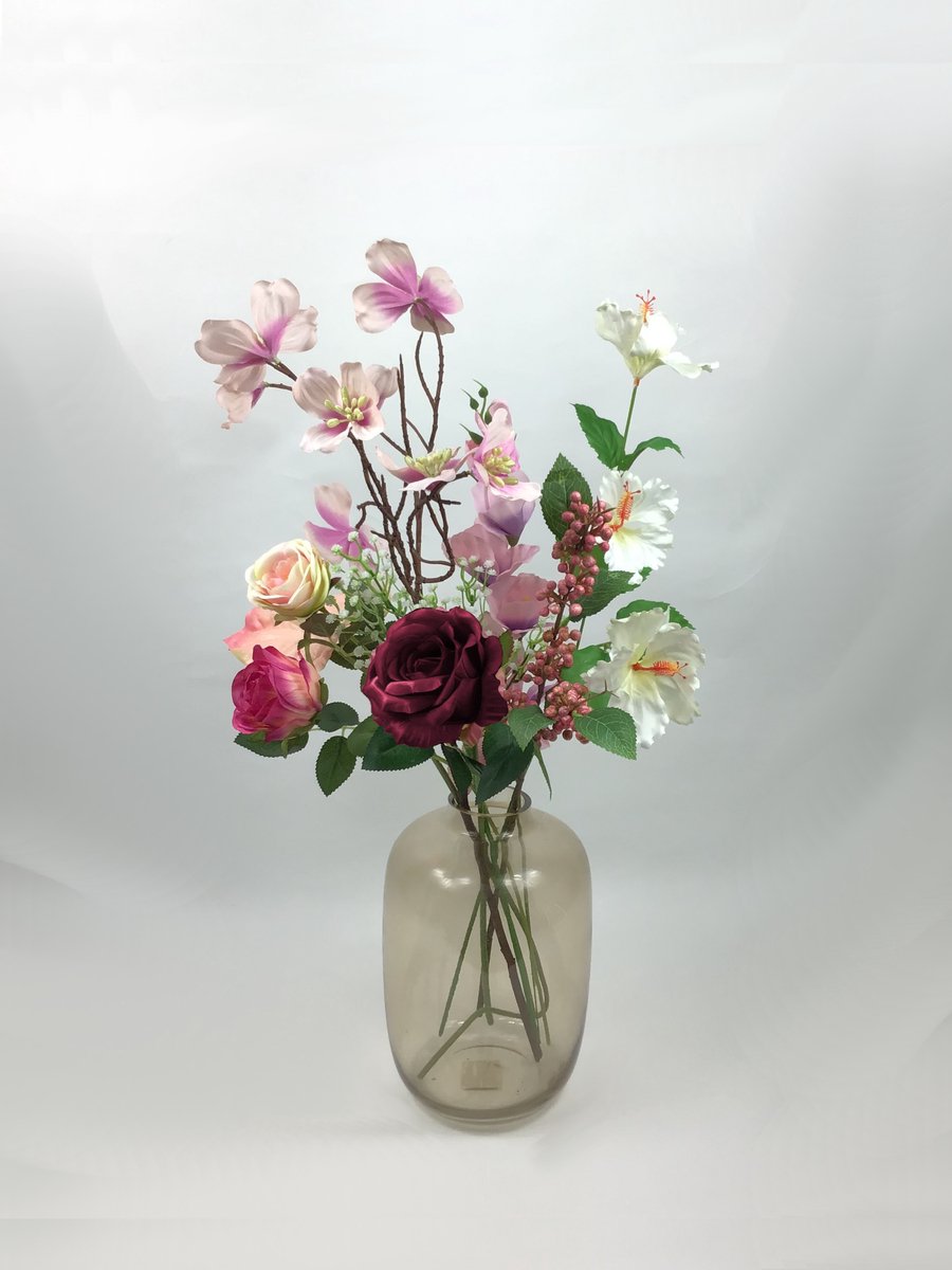 The Bloomistic Company The Bloomistic® – Zijden Boeket – 70-80 cm hoog – Kunstbloemen – moederdag – nepbloemen – housewarming cadeau – decoratie - voor haar – decoratie woonkamer Pink Poem