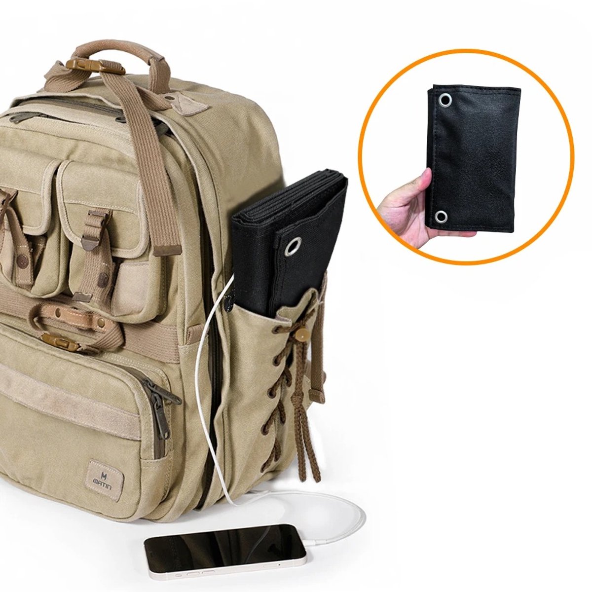 Zonnepaneel Opvouwbaar - Draagbare Zonnepaneel - 60W - Zonnepaneel Oplader - USB - Telefoon - Powerbank - Kamperen - Reizen - Wandelen – foto 7